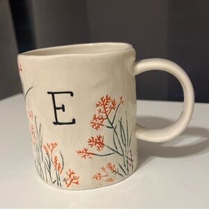 Anthropologie E Floral Mug